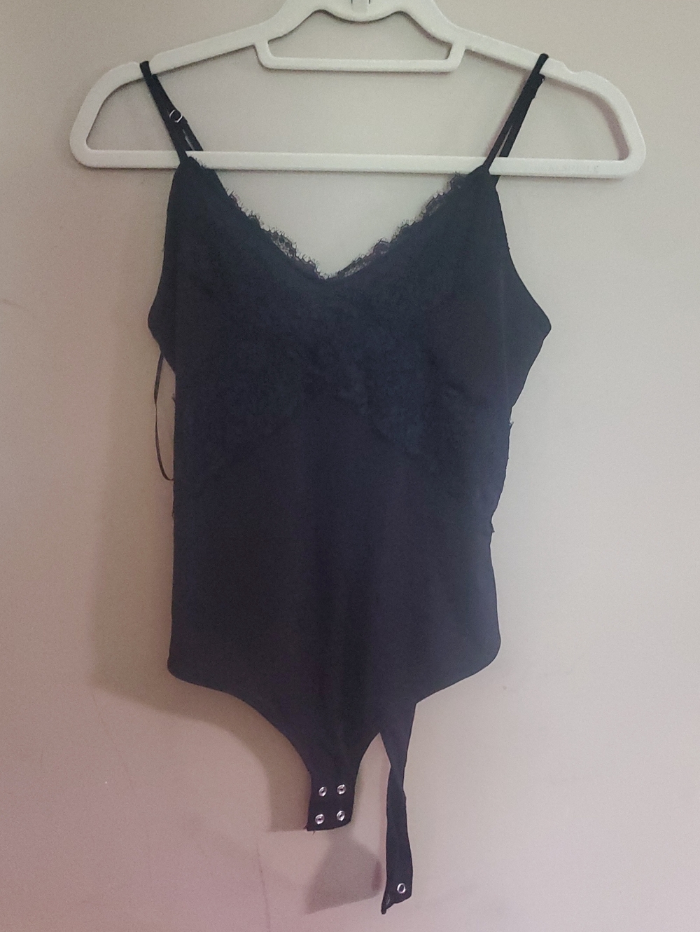 Dynamite Black Lace Trim Bodysuit Size Small